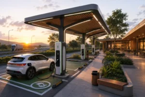 EV Charging at Wayside Amenities: Designing the Highway Stops of Tomorrow